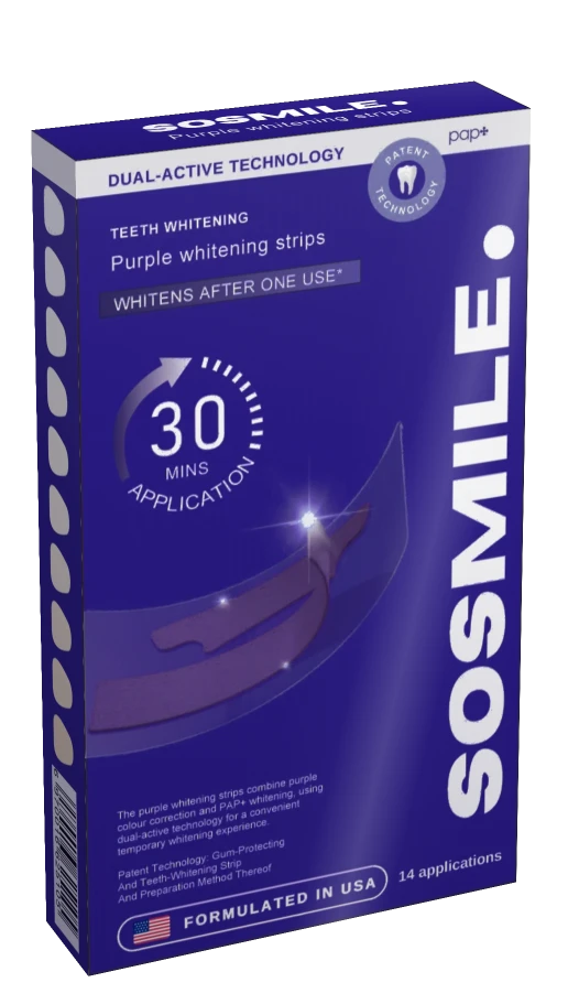 علبة شرائط التبييض البنفسجية SoSmile
